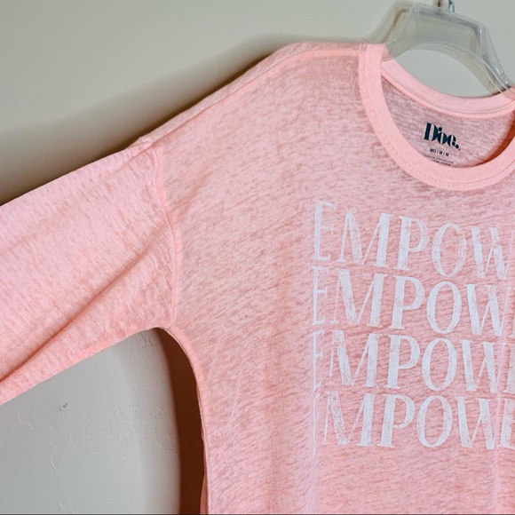 Women's Pink Empower Long Sleeve Graphic T-Shirt M - Picture 7 of 11